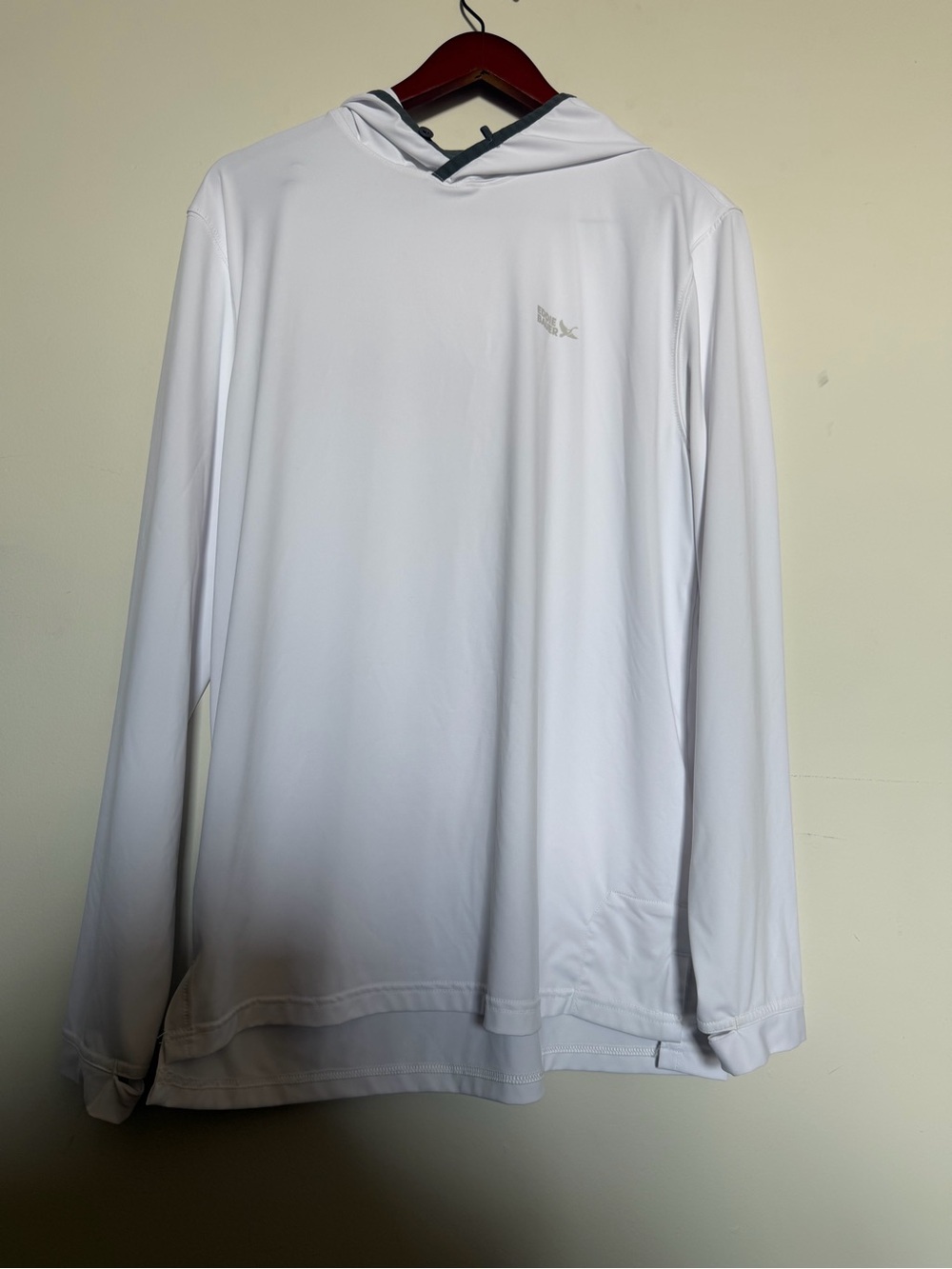 Eddie Bauer White Hooded Long-Sleeve Performance Shirt